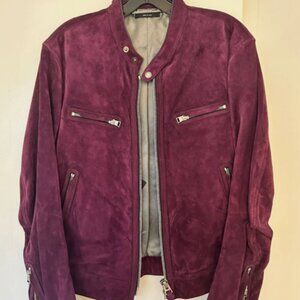 Tom Ford Suede Blouson Jacket Burgundy size IT 48
